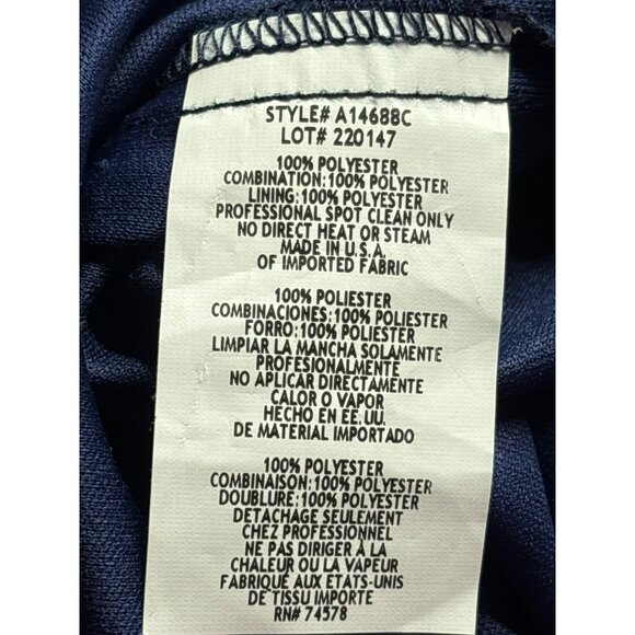 Vintage Y2K Cache Navy Sequin Bodice Pleated Maxi Dress Spaghetti Straps Size 2 - Picture 8 of 9